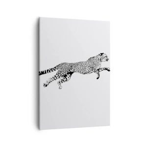 Quadro su tela - Stampe su Tela - Grafica minimalista di un ghepardo in movimento - 50x70cm - Il più veloce sulla Terra - Decorazione murale moderna per soggiorno e camera da letto ARTTOR