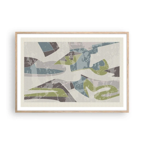 Poster in cornice rovere chiaro - Composizione oltre il vetro - 100x70 cm