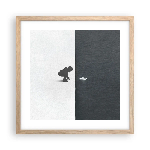 Poster in cornice rovere chiaro - La grande spedizione - 40x40 cm