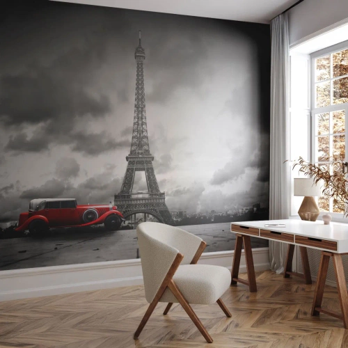 Fotomurali Premium Sand - Non molto tempo fa a Parigi - Settore automobilistico, Torre Eiffel, Parigi - 500x350 cm