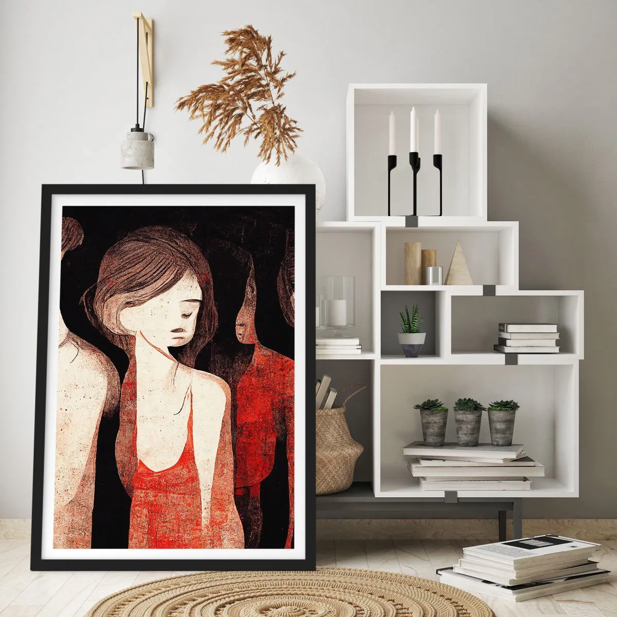 Poster in cornice nera - Madonne nell'oscurità - 70x100 cm