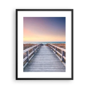 Poster in cornice nera - Aurora serale baltica - 40x50 cm