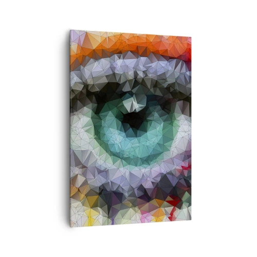 Quadro su tela - Stampe su Tela - Look geometrico con occhio verde - 70x100cm - Luce dell'occhio di cristallo - Decorazione murale moderna per soggiorno e camera da letto ARTTOR