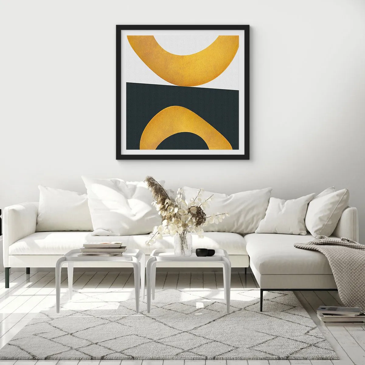 Poster in cornice nera - Iniziamo dall'oro - 30x30 cm