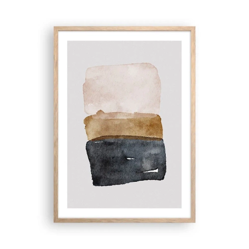 Poster in cornice rovere chiaro - Composizione di colori della terra - 50x70 cm