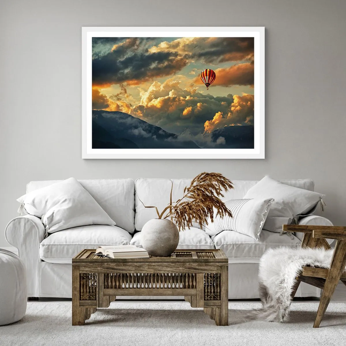 Poster in cornice bianca - Volo perché voglio - 60x60 cm