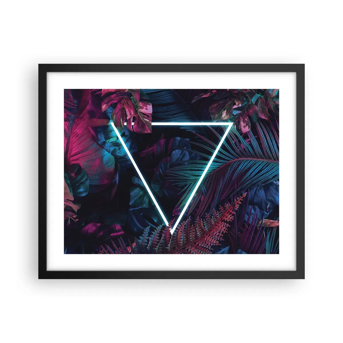 Poster in cornice nera - Giardino in stile discoteca - 50x40 cm