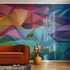 Fotomurale su misura Standard Eco - Origami arcobaleno - Astrazione, 3D, Grafica