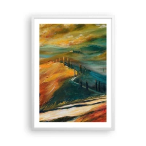Poster in cornice bianca - Paesaggio toscano - 50x70 cm