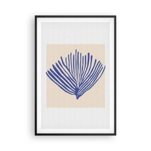 Poster in cornice nera - Ventaglio blu - 61x91 cm