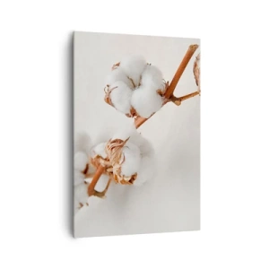 Quadro su tela - Stampe su Tela - Un rametto di cotone su uno sfondo sottile - 70x100cm - Semplicemente un abbraccio - Decorazione murale moderna per soggiorno e camera da letto ARTTOR