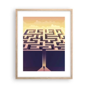 Poster in cornice rovere chiaro - Il momento delle decisioni - 40x50 cm