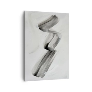 Quadro su tela - Stampe su Tela - Pennellata astratta in bianco e nero su sfondo chiaro - 50x70cm - Casualmente per divertimento - Decorazione murale moderna per soggiorno e camera da letto ARTTOR
