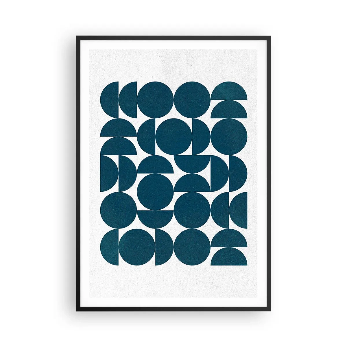 Poster in cornice nera - Cerchi e semicerchi - 70x100 cm