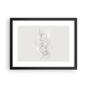 Poster in cornice nera - Intrecciati in un abbraccio - 40x30 cm