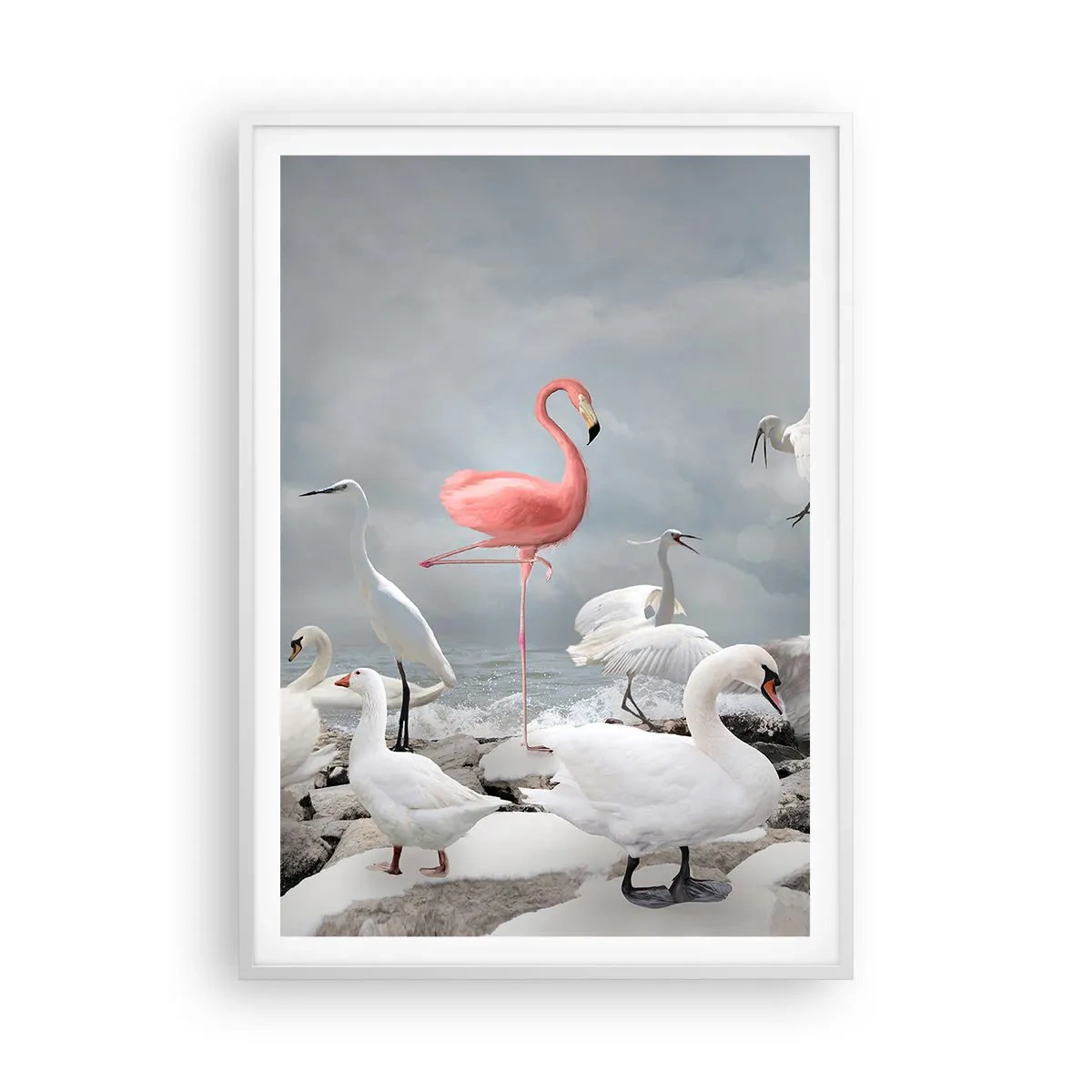 Poster in cornice bianca - Come sono arrivato qui? - 70x100 cm