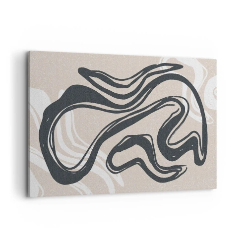 Quadro su tela - Stampe su Tela - Linee astratte in tonalità scure su uno sfondo beige - 120x80cm - Espressione moltiplicata - Decorazione murale moderna per soggiorno e camera da letto ARTTOR