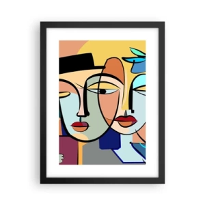 Poster in cornice nera - Appuntamento in stile Picasso - 30x40 cm