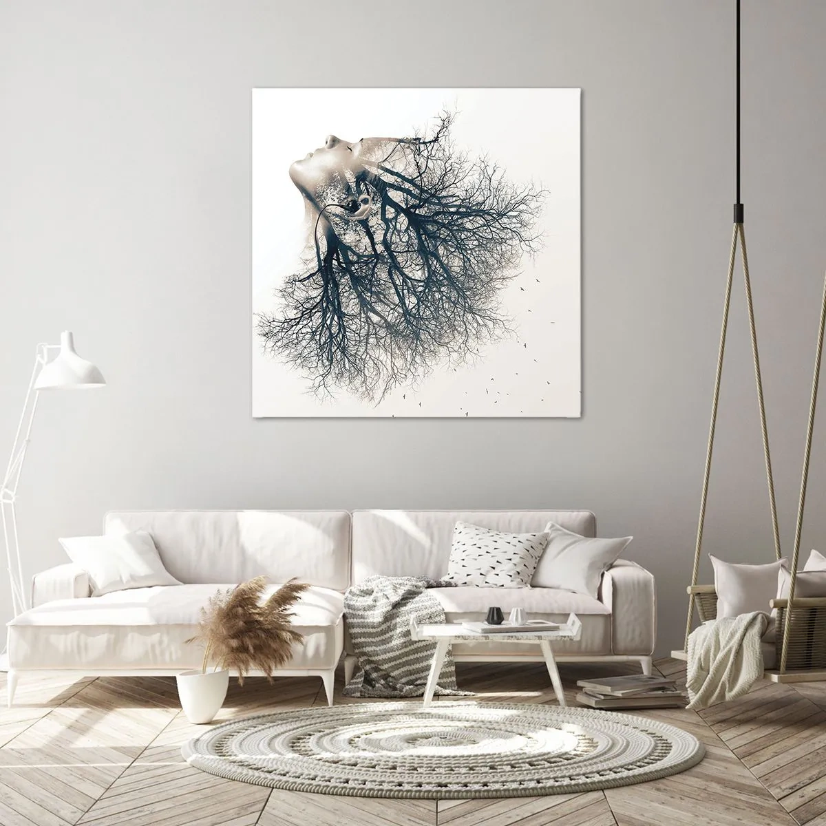 Quadro su tela - Stampe su Tela - In ascolto del sussurro dell'albero - 30x30 cm