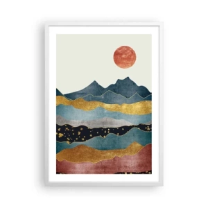 Poster in cornice bianca - La sezione del mondo - 50x70 cm