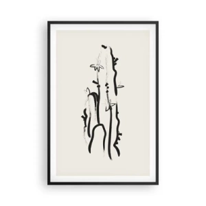 Poster in cornice nera - Erba in fiore - 61x91 cm