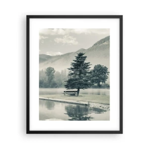 Poster in cornice nera - Il lago dorme ancora - 40x50 cm