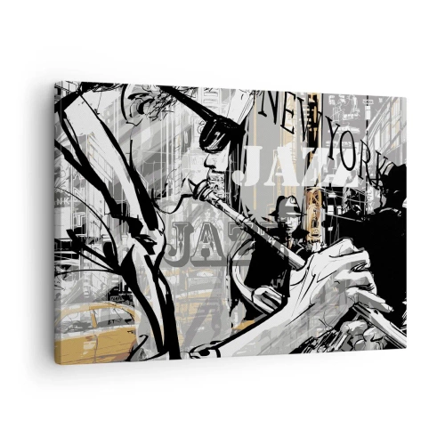 Quadro su tela - Stampe su Tela - Scena jazz di New York - 70x50cm - Al ritmo di New York - Decorazione murale moderna per soggiorno e camera da letto ARTTOR