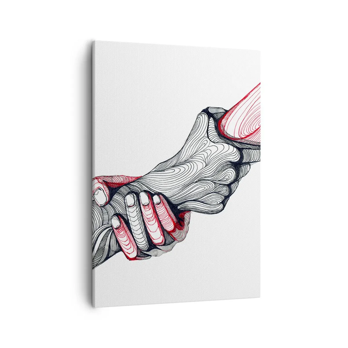 Quadro su tela - Stampe su Tela - Mani artistiche che si tengono in uno stile minimalista - 50x70cm - Sei in buone mani - Decorazione murale moderna per soggiorno e camera da letto ARTTOR