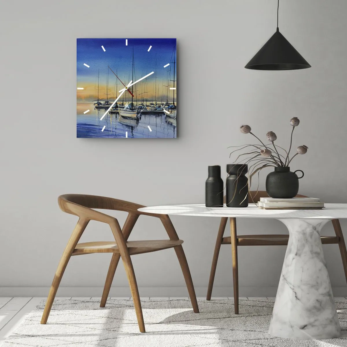 Orologio da parete - Orologio in Vetro - La fine di una buona giornata - 30x30 cm