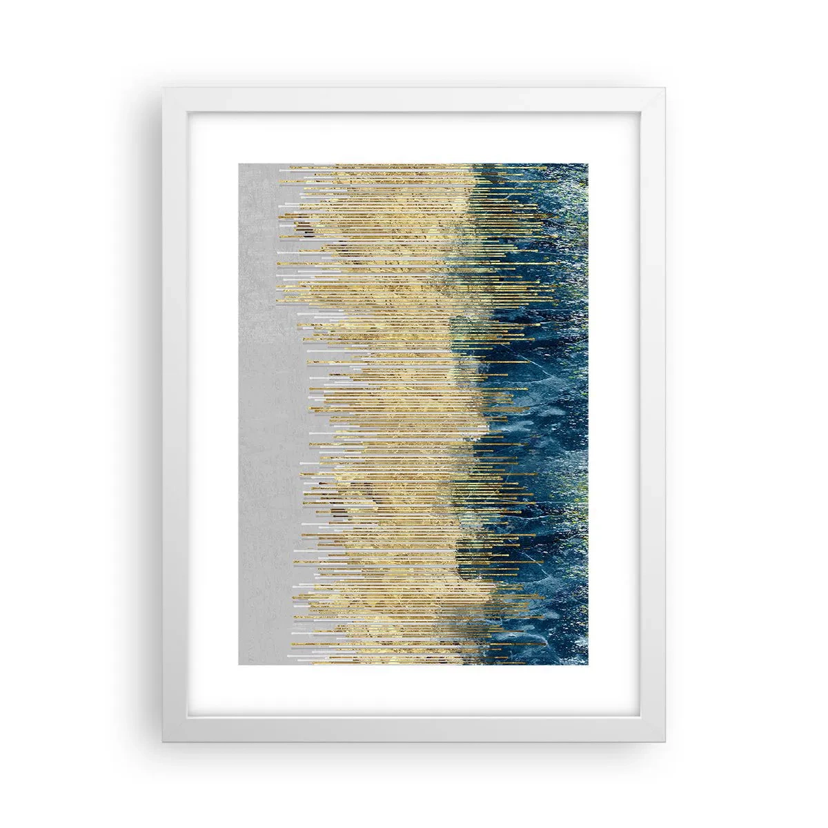 Poster in cornice bianca - Confine dorato - 30x40 cm