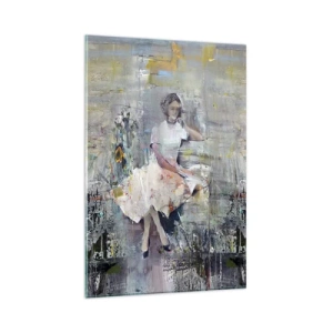 Quadro su vetro - Ritratto artistico di una donna in colori pastello - 80x120cm - Classica e moderna - Decorazione murale moderna per soggiorno e camera da letto ARTTOR