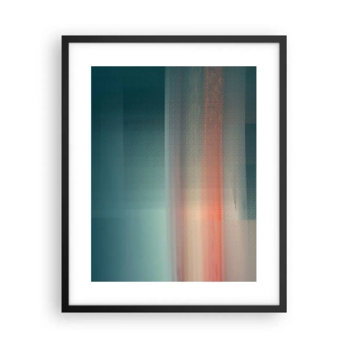 Poster in cornice nera - Astrazione: onde di luce - 40x50 cm