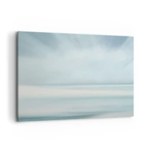 Quadro su tela - Stampe su Tela - Un paesaggio minimalista nelle delicate tonalità del blu - 100x70cm - Pace fino all'orizzonte - Decorazione murale moderna per soggiorno e camera da letto ARTTOR