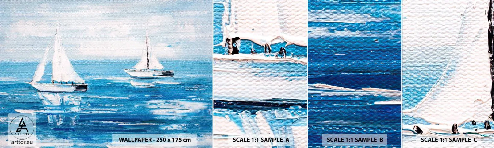 Campione di Fotomurale Adesivo Deluxe Sticker - Con un amico al fianco - Paesaggio, Barche a vela, Nautico - 100x30 cm