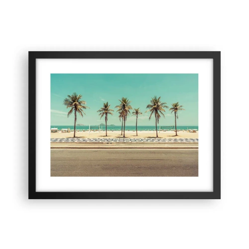 Poster in cornice nera - A guardia della spiaggia - 40x30 cm