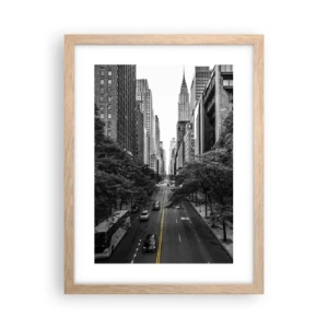 Poster in cornice rovere chiaro - Alba a New York - 30x40 cm