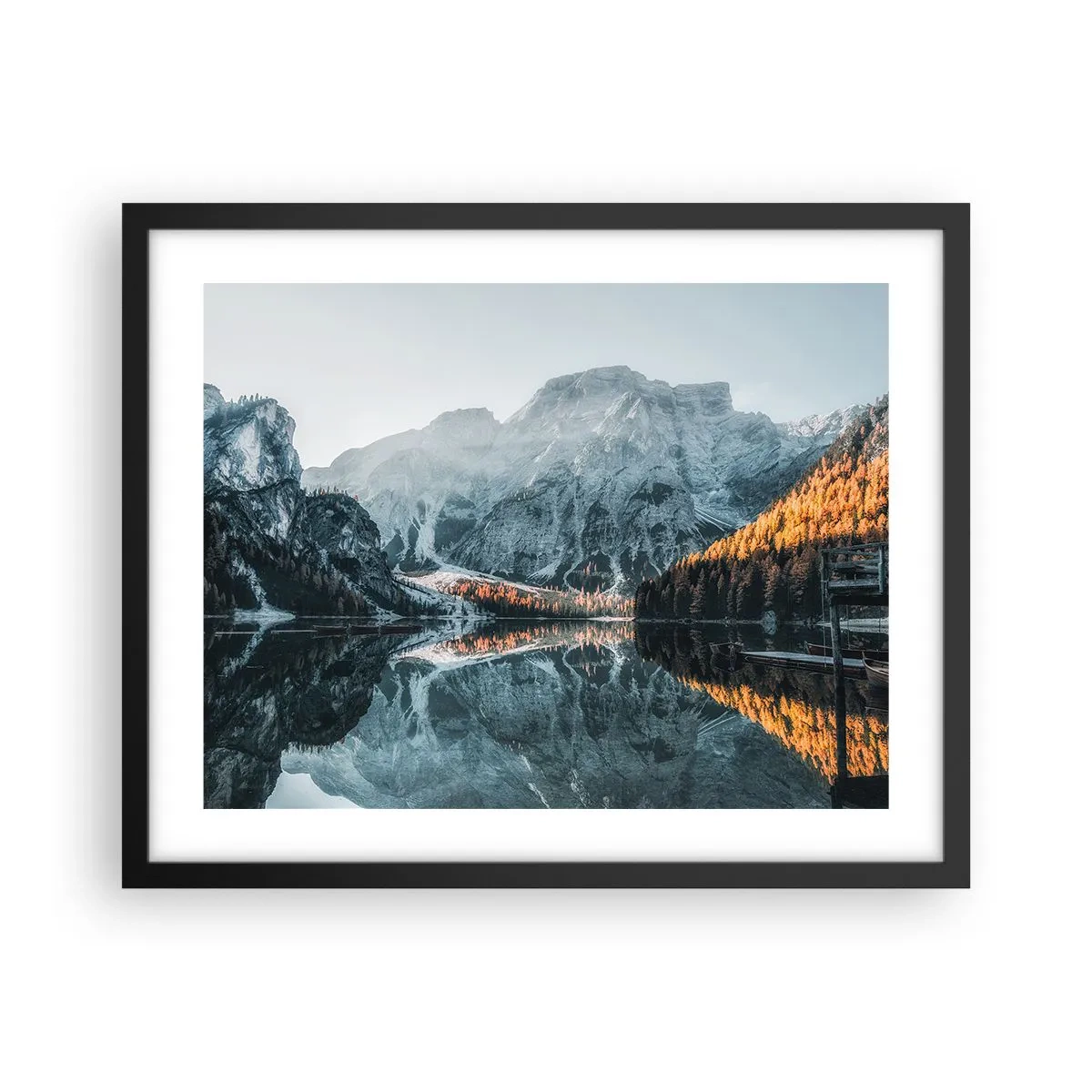 Poster in cornice nera - Paesaggio allo specchio - 50x40 cm