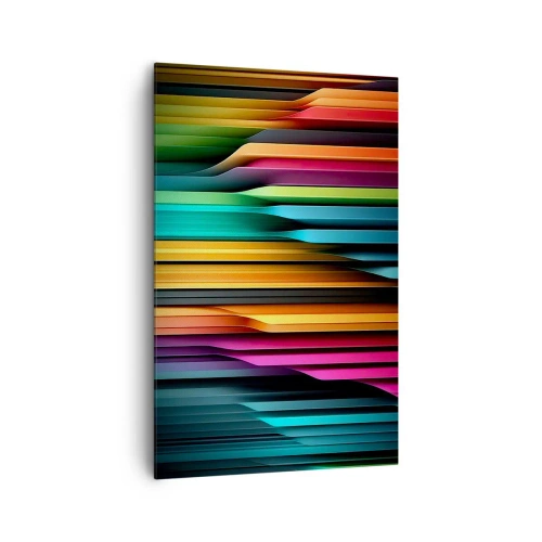 Quadro su tela - Stampe su Tela - Le linee verticali colorate creano un'astrazione dinamica. - 80x120cm - Organi di luce - Decorazione murale moderna per soggiorno e camera da letto ARTTOR