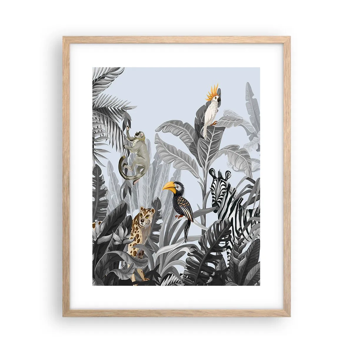Poster in cornice rovere chiaro - Favola africana - 40x50 cm