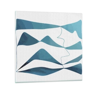 Quadro su vetro - Astrazione: legame turchese - 70x70 cm