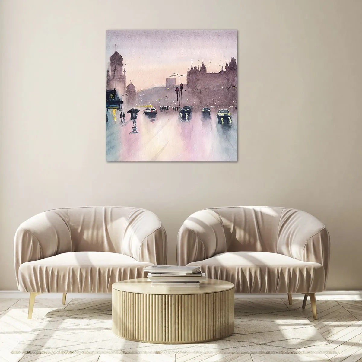 Quadro su vetro - Nella nebbia piovigginosa - 50x50 cm