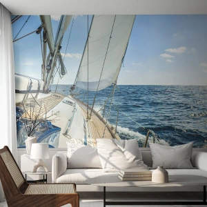 Fotomurali Premium Canvas - Benvenuta avventura - Yacht, Mare, Navigazione - 250x175 cm