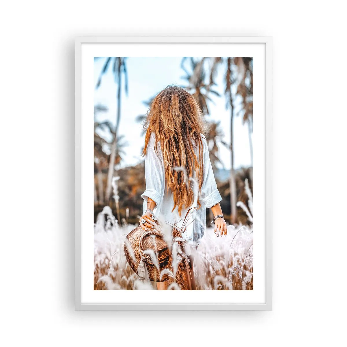 Poster in cornice bianca - Nata dalla lanugine dell'erba - 50x70 cm
