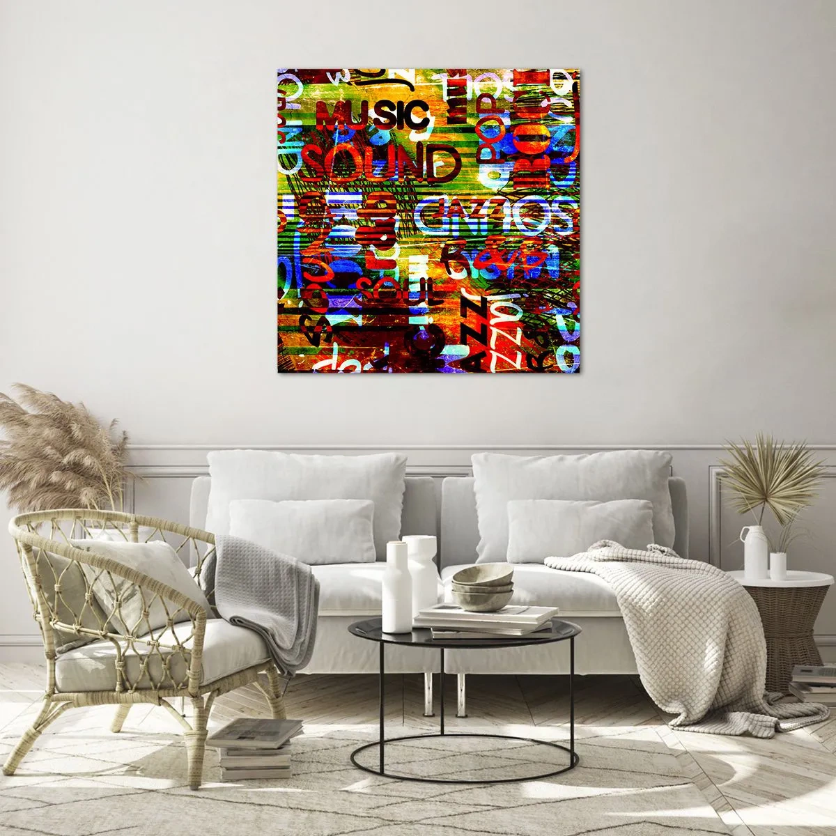Quadro su vetro - Tutti i colori del suono - 50x50 cm