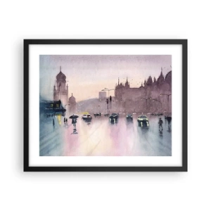 Poster in cornice nera - Nella nebbia piovigginosa - 50x40 cm