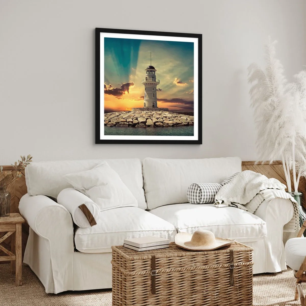 Poster in cornice nera - Luce - Bontà - Bellezza - 40x40 cm