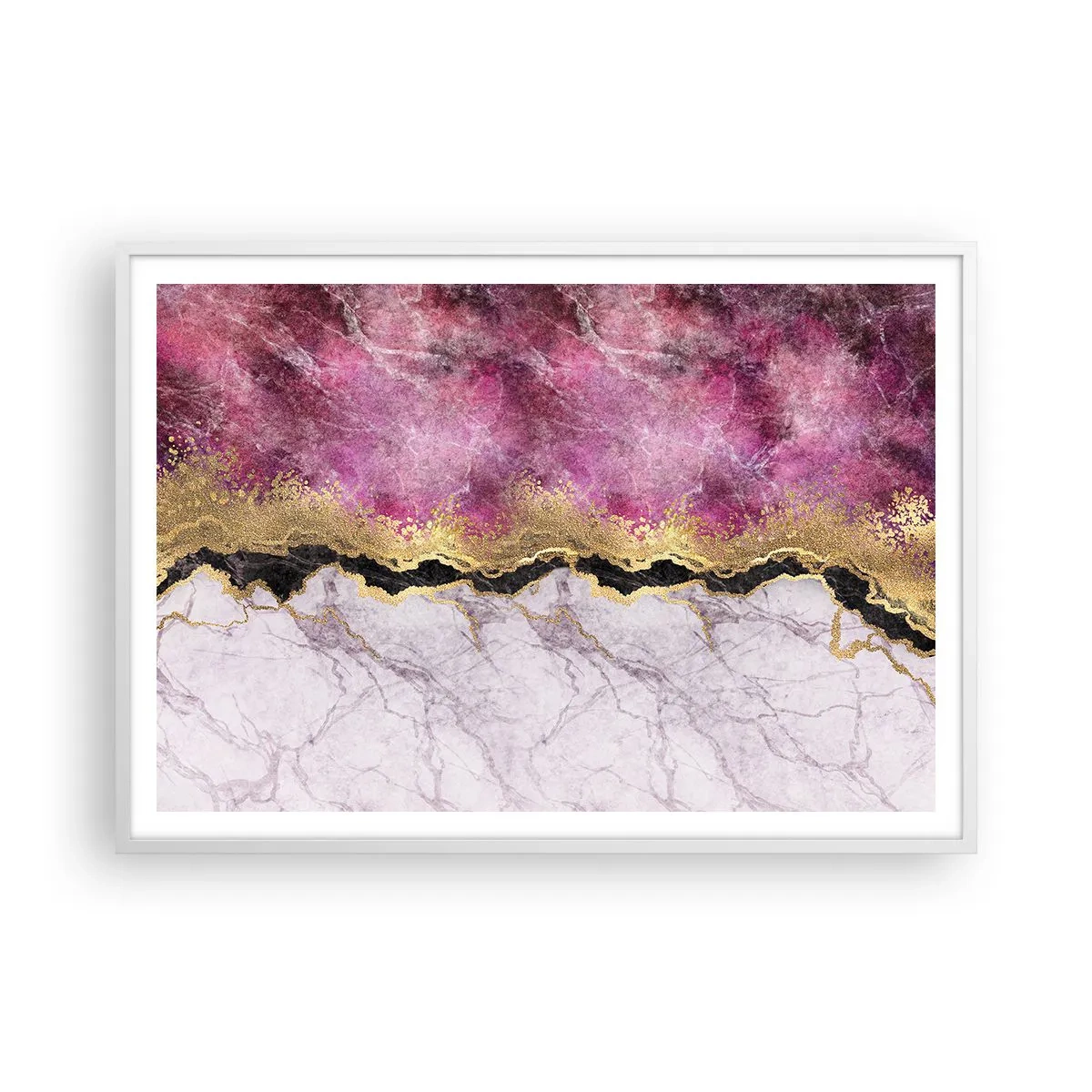 Poster in cornice bianca - Sul confine - 100x70 cm