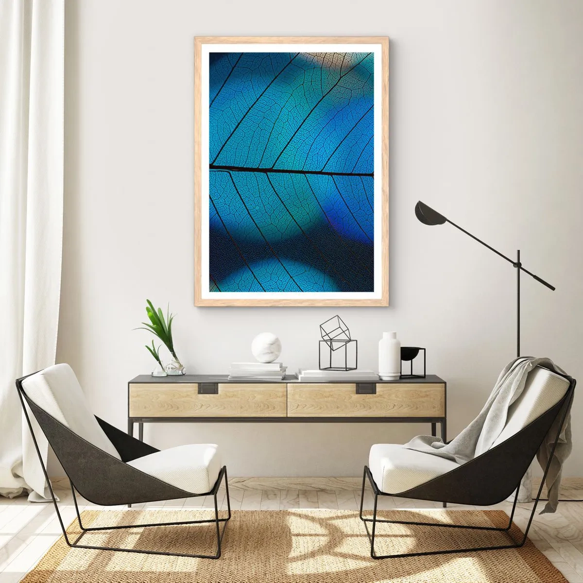 Poster in cornice rovere chiaro - Struttura intricata - 30x40 cm