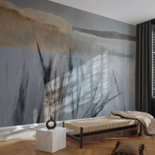 Fotomurali Premium Sand - Campi d'inverno - Luminoso, Minimalismo, Pezzo - 200x140 cm