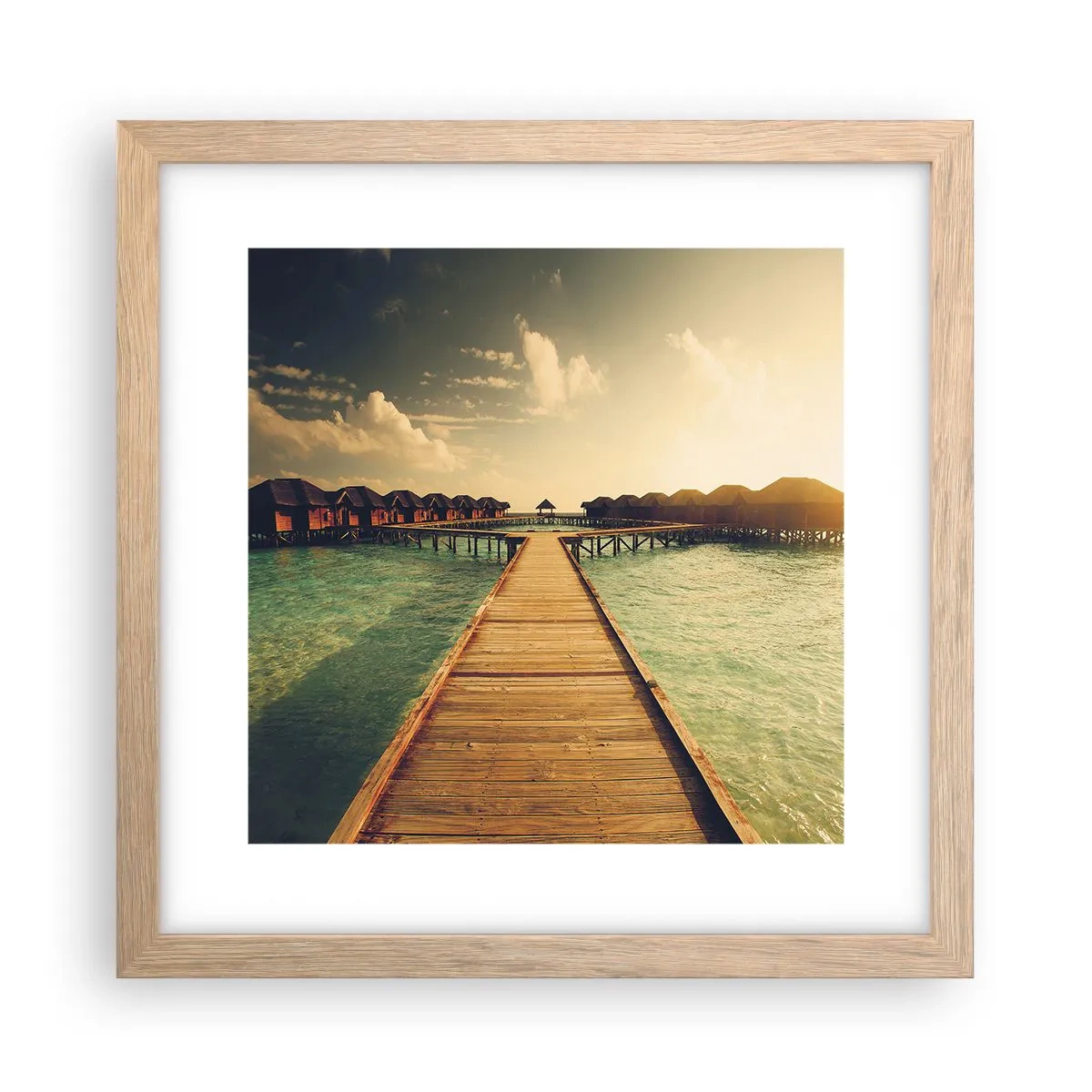 Poster in cornice rovere chiaro - Caldo invito - 30x30 cm